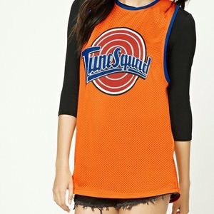 Forever 21 Vintage Y2K Space Jam Tune Squad Graphic Orange Blue 99 Jersey